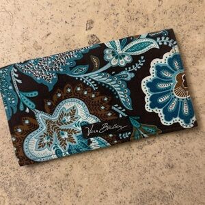 Vera Bradley Java Blue and Brown Floral Checkbook Cover